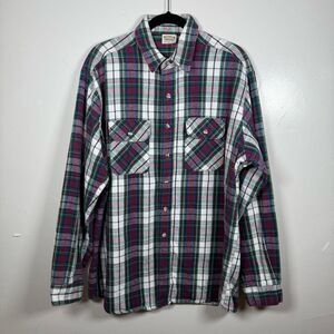 Five Brother Tallman Plaid Shirt Green White Blue Plum Black Size XL Vintage?